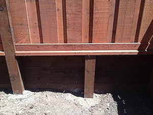 pressure treated retaining wall