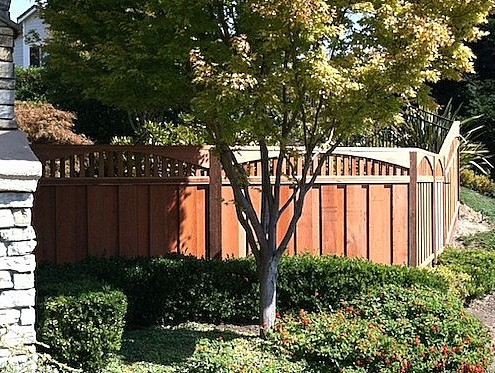 redwood arched piano key lattice