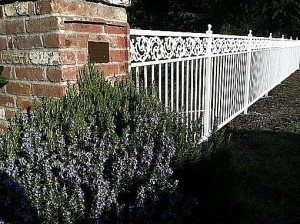 white iron fence
