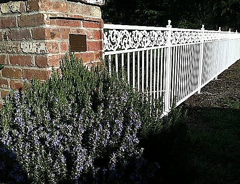 white iron fence