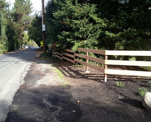 wooden ranch rail fence